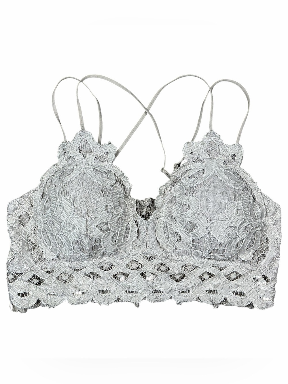 Wishlist Taupe Lace Strappy Bralette Size Large